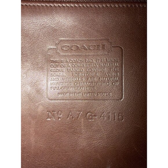 VTG Coach Fletcher Flap Shoulder Bag 4150 Mahogany Leather Brass 90s USA + Tag - Picture 11 of 11